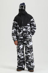 Men's Black Shadow Camo Windproof Utility Adjustable Hood Ski Jacket