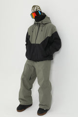 Men's Black Shadow Camo Windproof Utility Adjustable Hood Ski Jacket