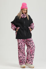 Women's Oat Milk Leopard Snow-Resistant Breathable Snow Jacket