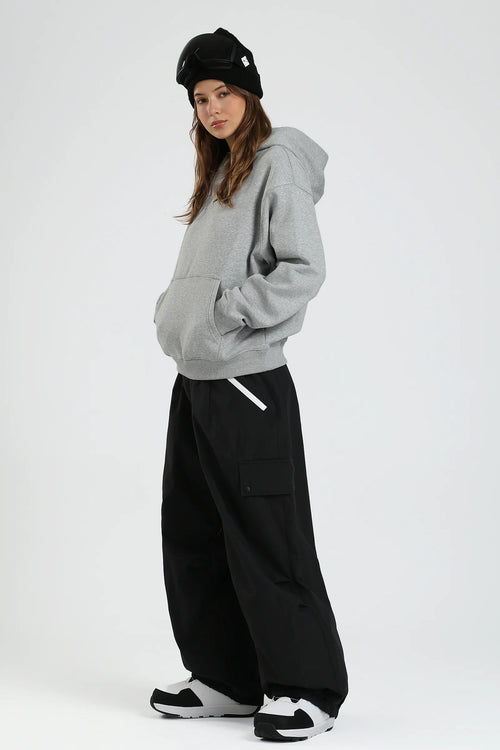 Women's Black Waterproof Baggy Snowboard Pants