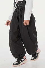 Kids’ Black Oversized Fit Snowboard Pants