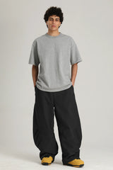 Men's Black Articulated Fit Brushed Relaxed Tapered Snow Pants