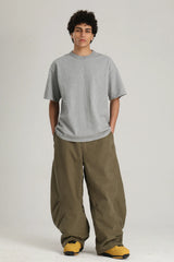 Men's Black Articulated Fit Brushed Relaxed Tapered Snow Pants