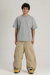Men's Black Articulated Fit Brushed Relaxed Tapered Snow Pants