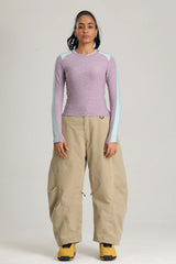 Women's Black Articulated Fit Brushed Relaxed Tapered Snow Pants
