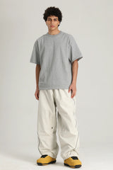 Men's Black Color Baggy Reflective Snow Pants