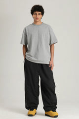 Men's Black Color Baggy Reflective Snow Pants