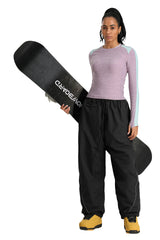 Women's Coffee Color Baggy Reflective Snow Pants