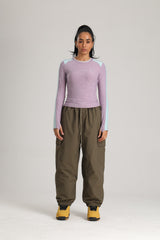 Women's Off White Technical Utility Hidden Pockets Baggy Snow Pants
