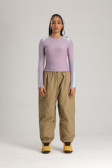 Women's Off White Technical Utility Hidden Pockets Baggy Snow Pants