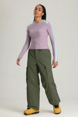 Women's Dark Green All Mountain Utility Baggy Ski & Snowboard Pants