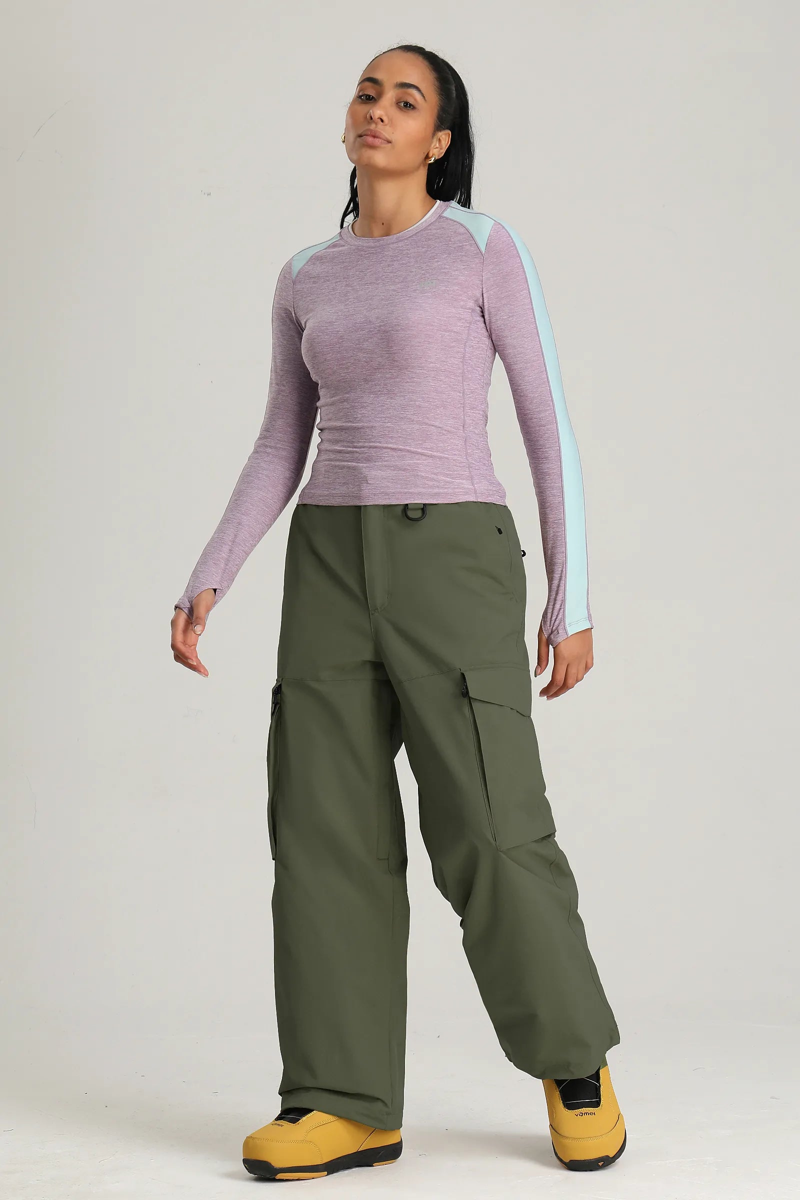 Women's Dark Green All Mountain Utility Baggy Ski & Snowboard Pants