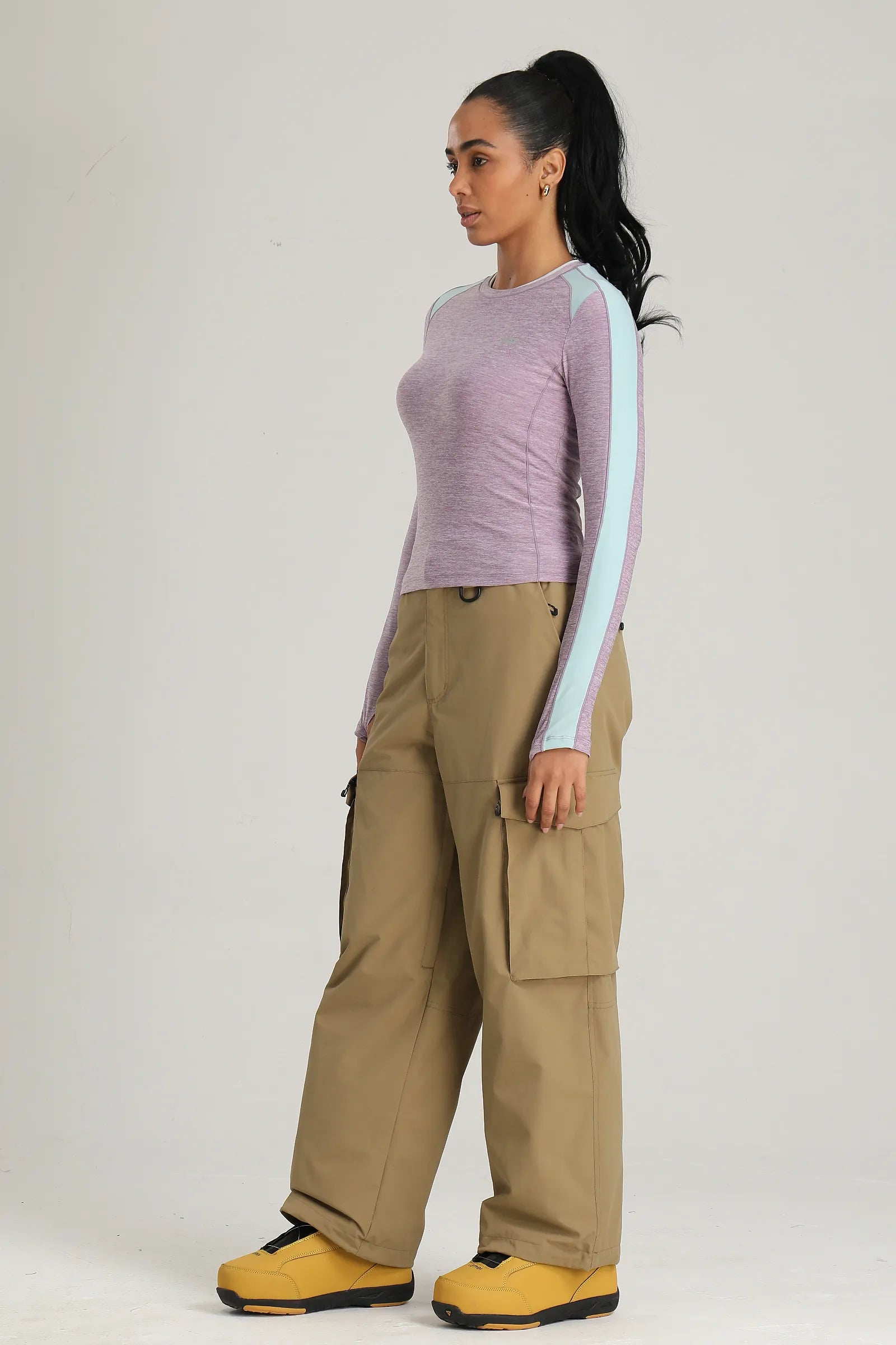 Women's Khaki All Mountain Utility Baggy Ski & Snowboard Pants