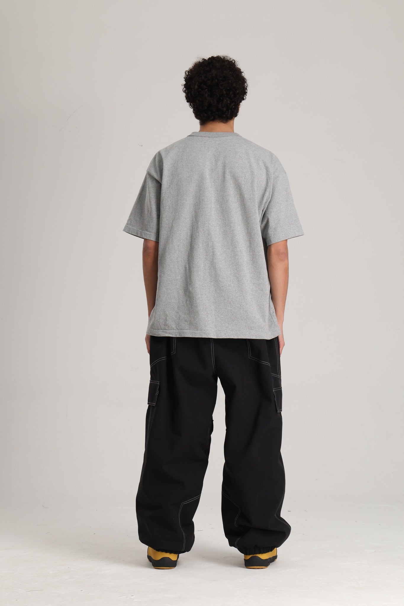 Men's Black Contrast Stitch Relaxed Fit Snow Pants