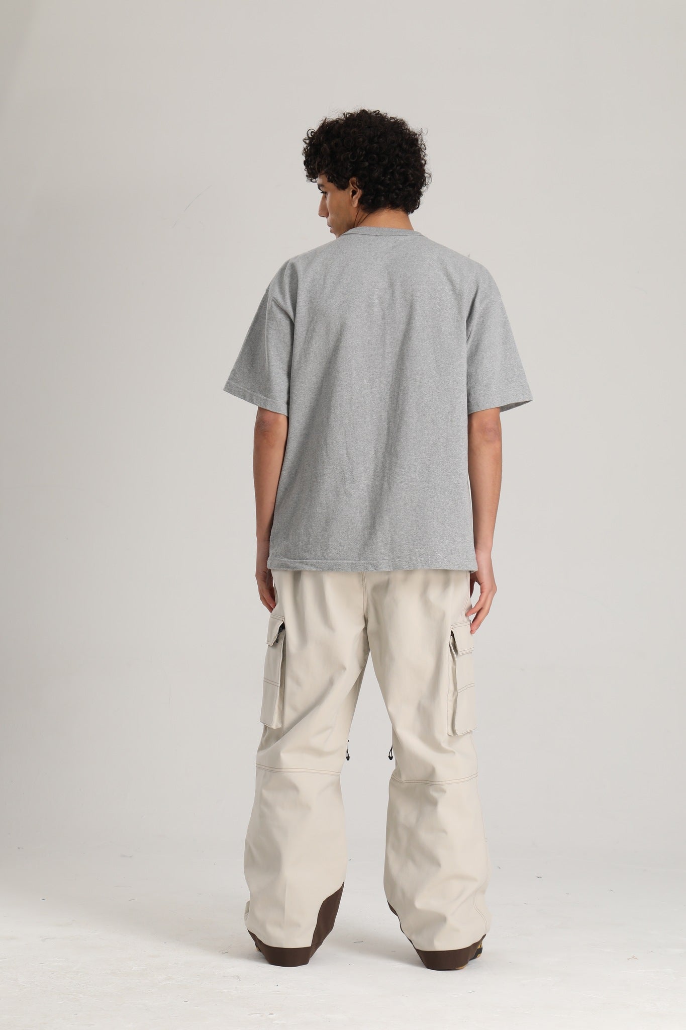 Men's Off White Utility Contrast-Stitch Baggy Snow Pants