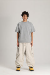 Men's Off White Utility Thermal Waterproof Cargo Ski & Snowboard Pants