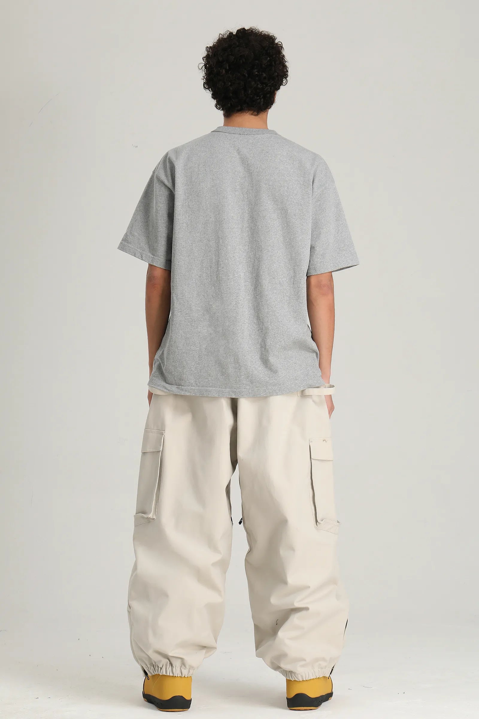 Men's Off White Utility Thermal Waterproof Cargo Ski & Snowboard Pants