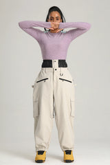 Women's Black Utility Thermal Waterproof Cargo Ski & Snowboard Pants