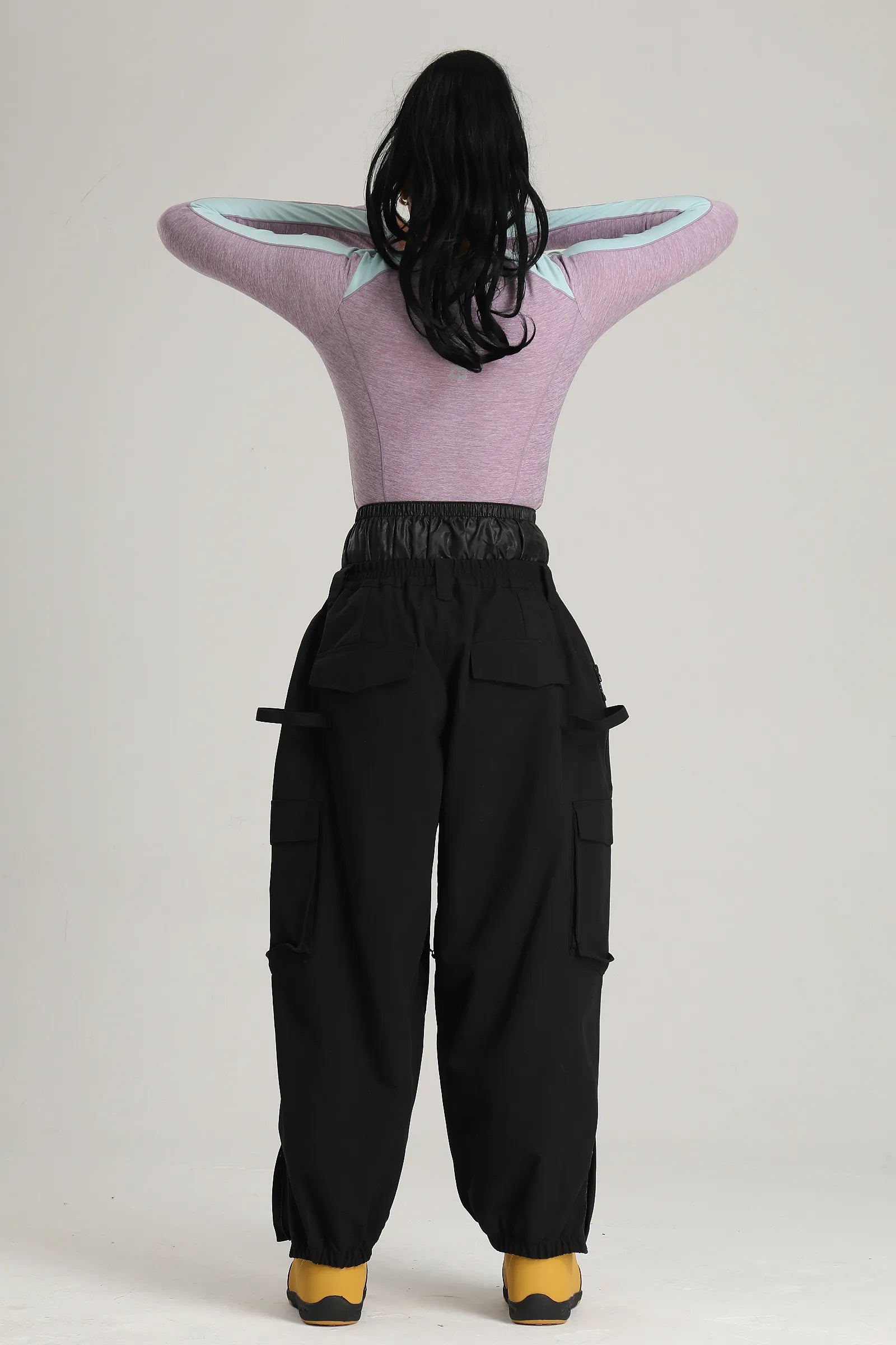 Women's Black Utility Thermal Waterproof Cargo Ski & Snowboard Pants