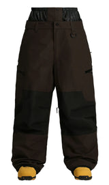 Women's Green & Off White Color Block Relaxed Fit Technical Snow Pants