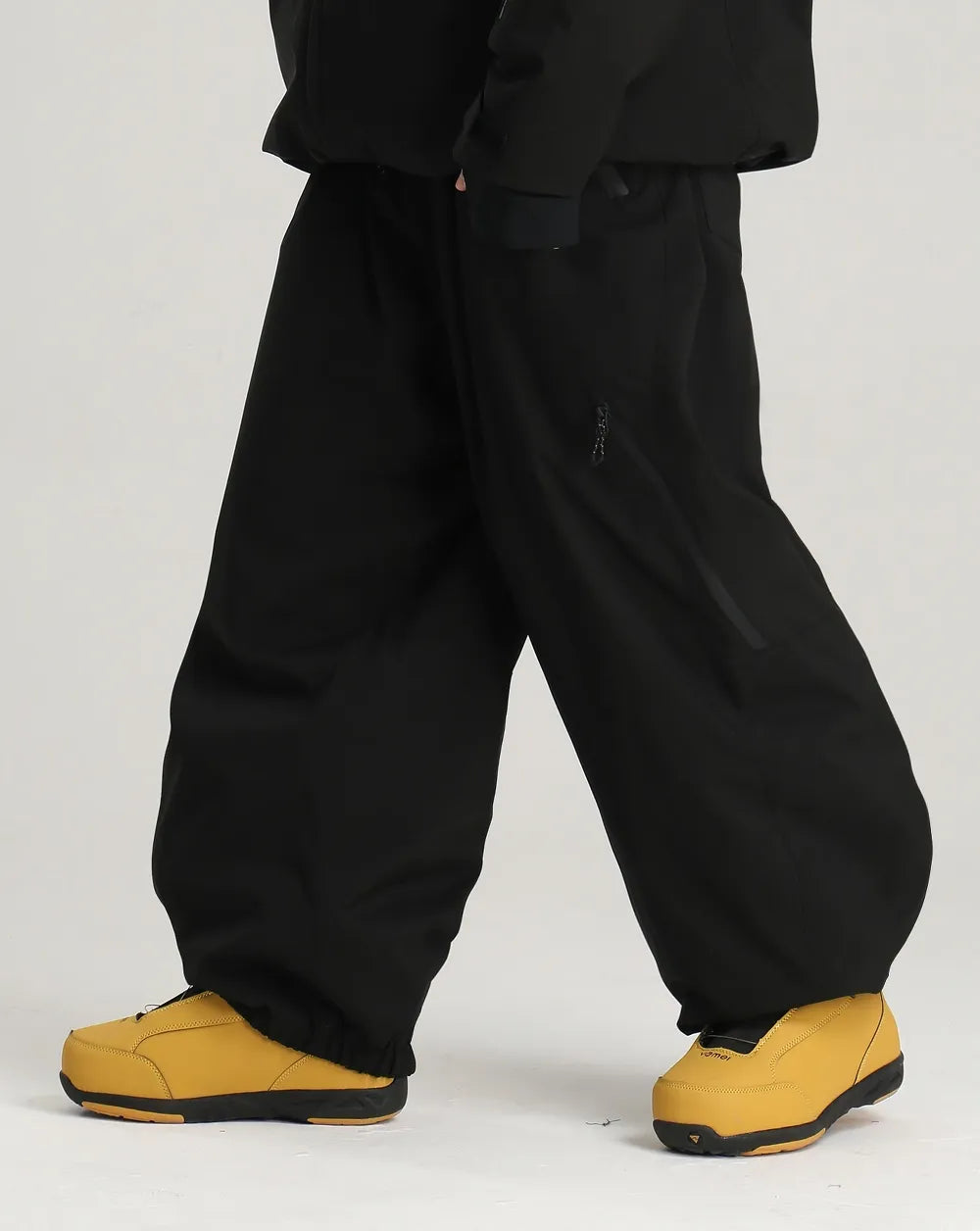 Men's Black Clean Technical Baggy Snow Pants