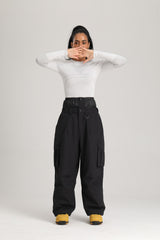 Women's Off White Utility Baggy Cargo Snow & Ski Pants