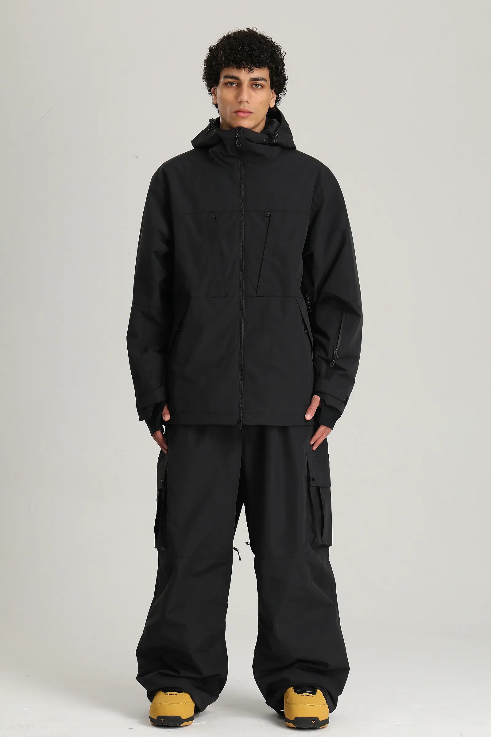 Men's Black Utility Baggy Cargo Snow & Ski Pants