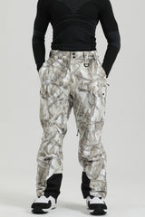 Men's Blaze Woodland Camo Multiple Pockets Insulated Cargo Snow Pants