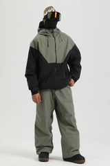 Men's Army Green Waterproof Freestyle Relaxed Fit Snowboard Pants