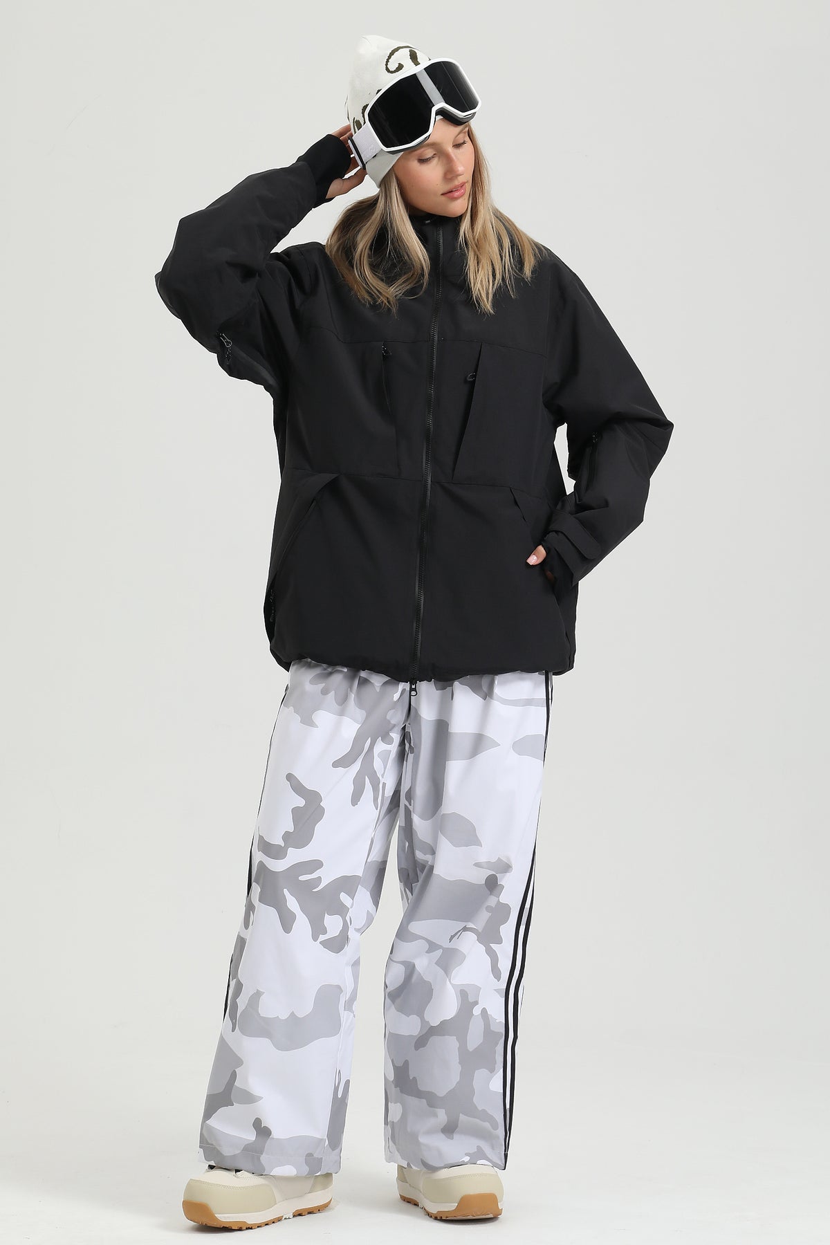 Women's Snow Camo Insulated Urban Outdoor Baggy Snow Pants
