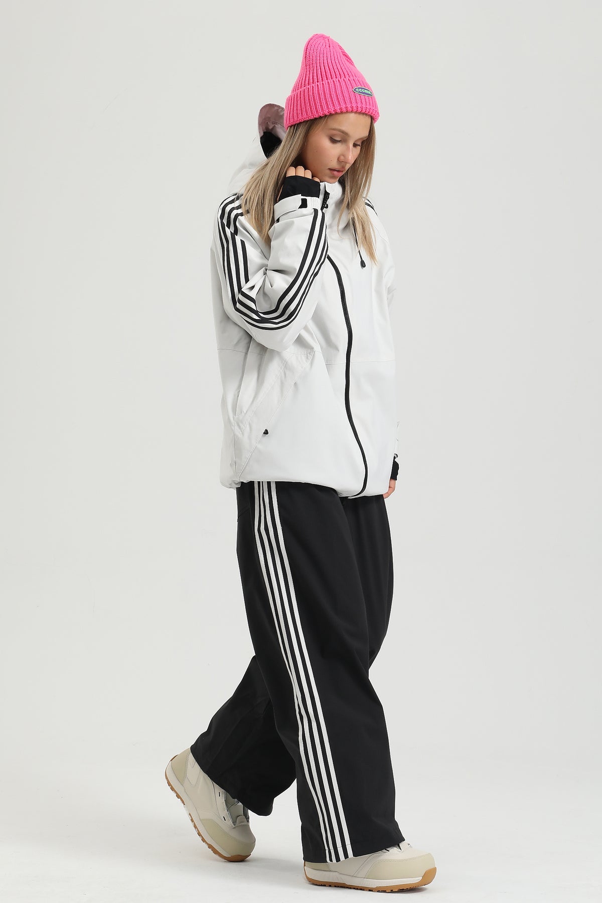 Women's Black Insulated Urban Outdoor Baggy Snow Pants
