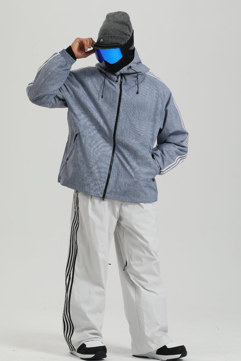 Herren weiße isolierte urbane Outdoor baggy Schneehose