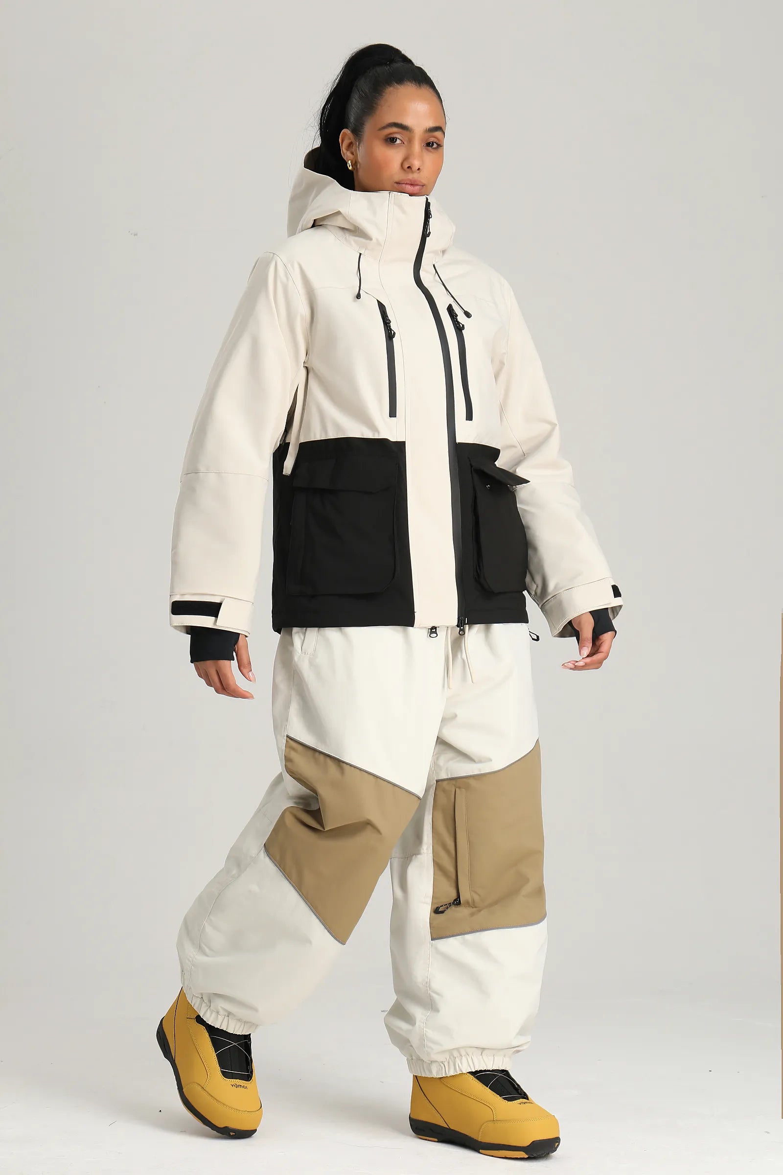 Women's Off White Two-Tone Technica Insulated Snowboard Jacket