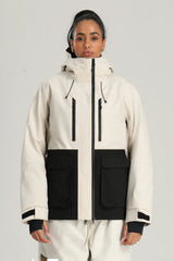 Women's Splatter Printed Two-Tone Technica Insulated Snowboard Jacket