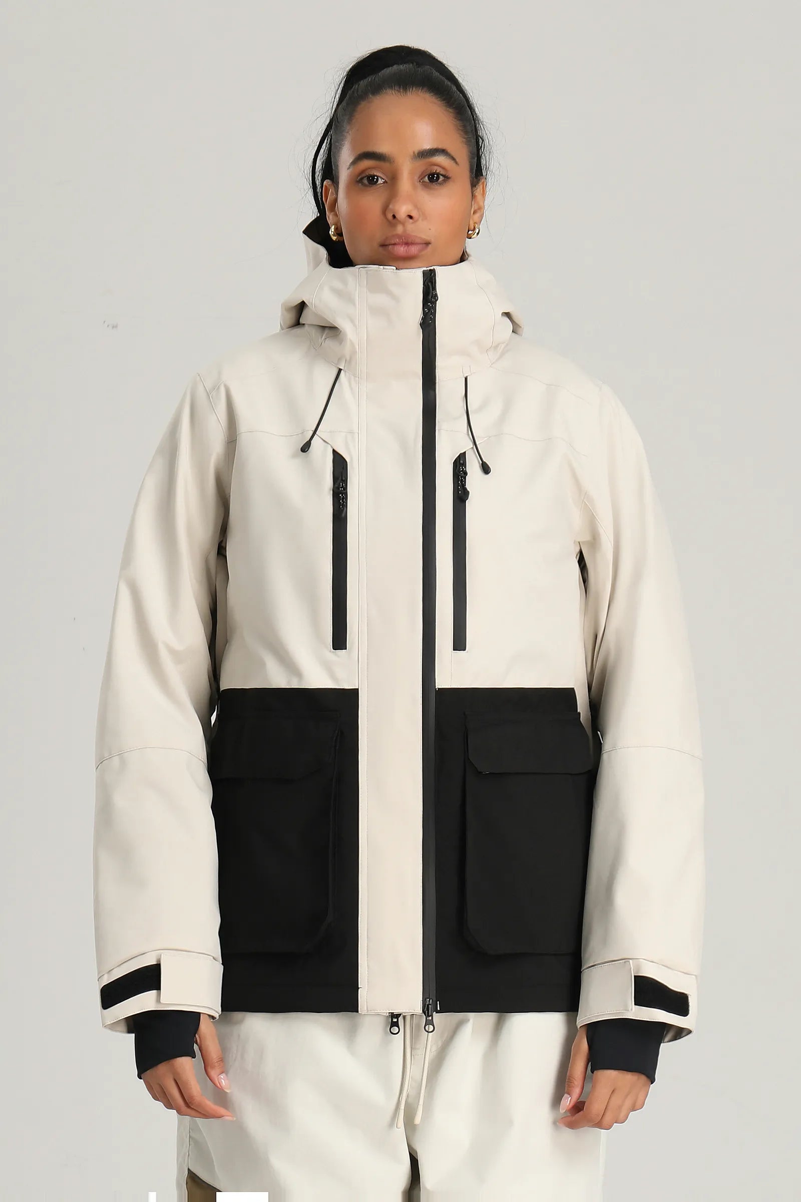 Women's Off White Two-Tone Technica Insulated Snowboard Jacket
