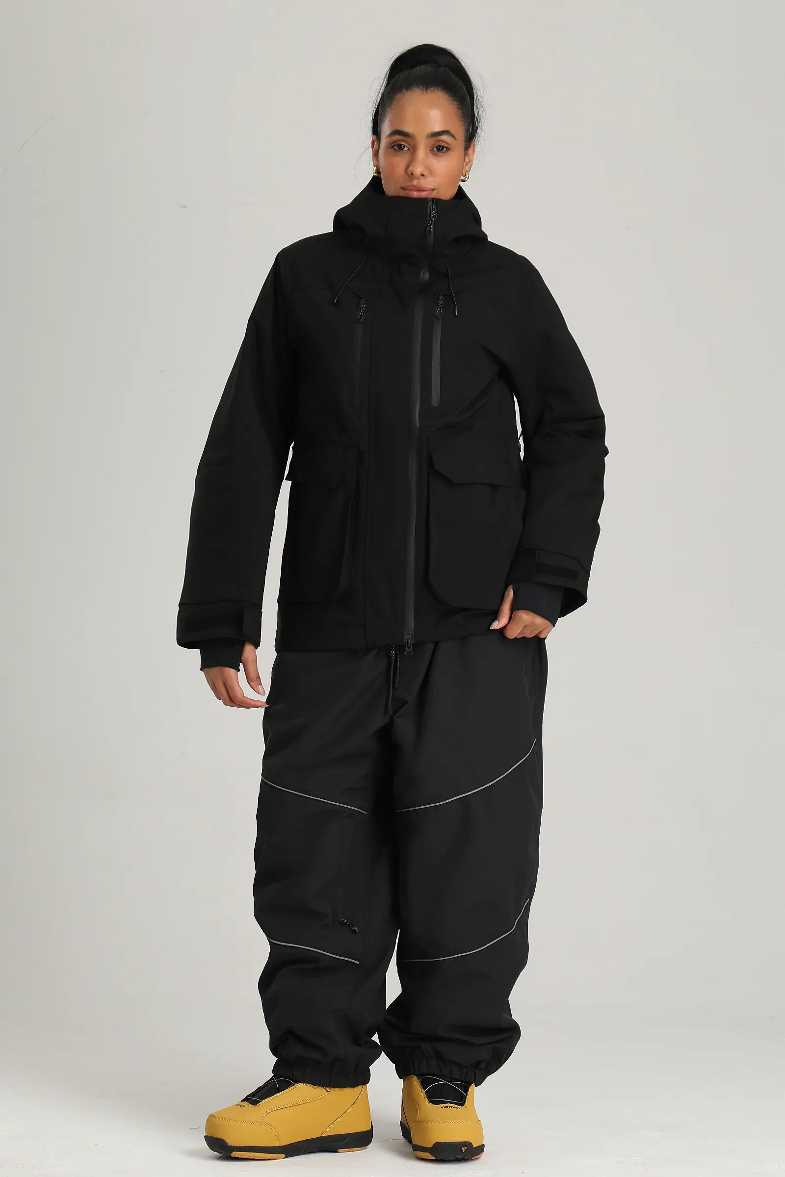 Women's Black Two-Tone Technica Insulated Snowboard Jacket