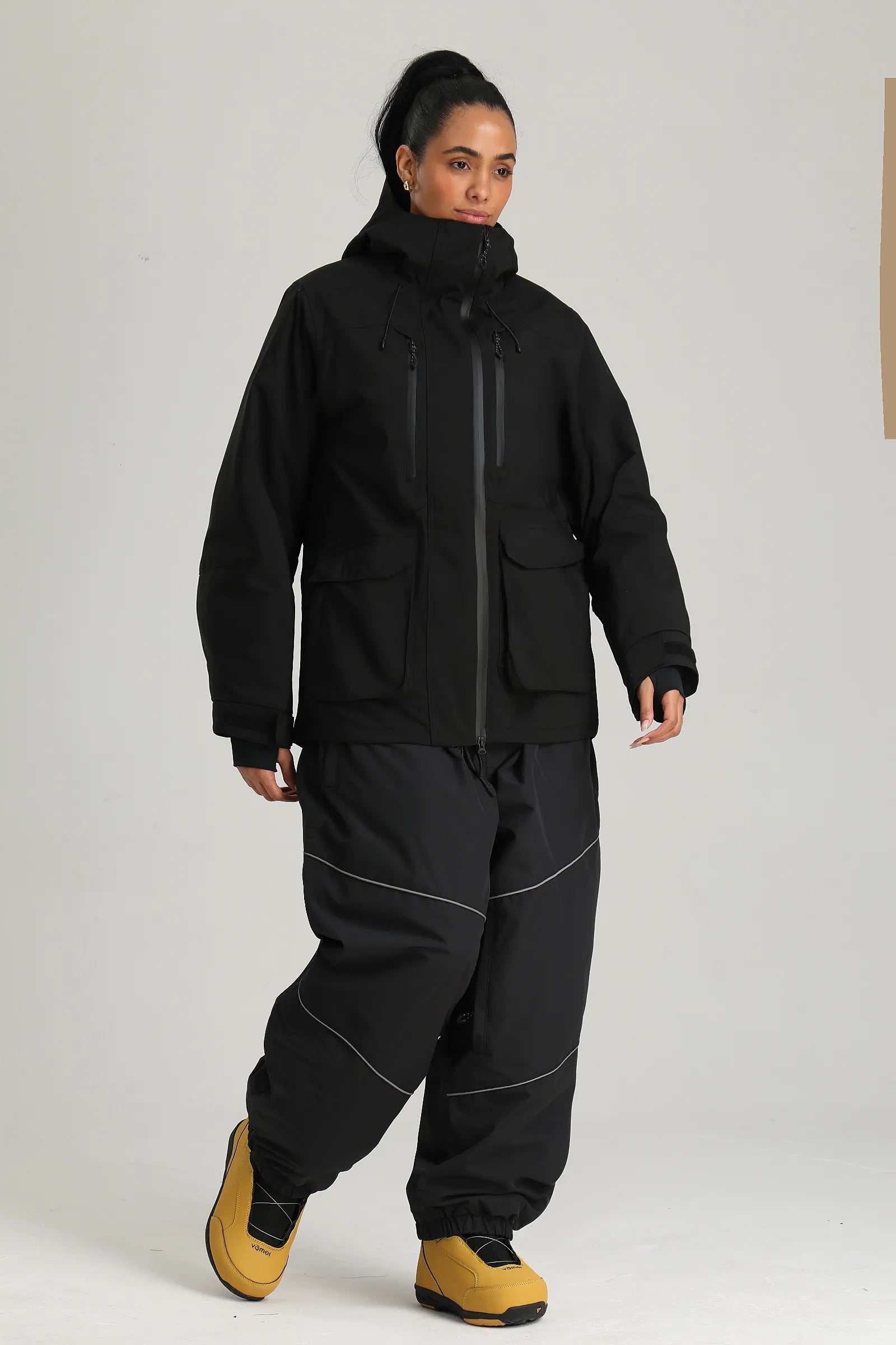 Women's Black Two-Tone Technica Insulated Snowboard Jacket