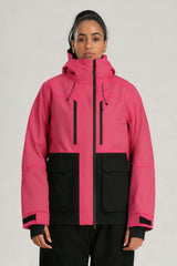 Women's Splatter Printed Two-Tone Technica Insulated Snowboard Jacket