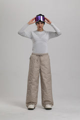 Women's Oatmeal Goose Down Insulated Ski Pants