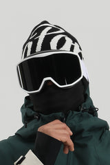 Unisex Black Mirror Lens White Full Frame Shadow-neutralizing Low-glare Ski & Snowboard Goggles
